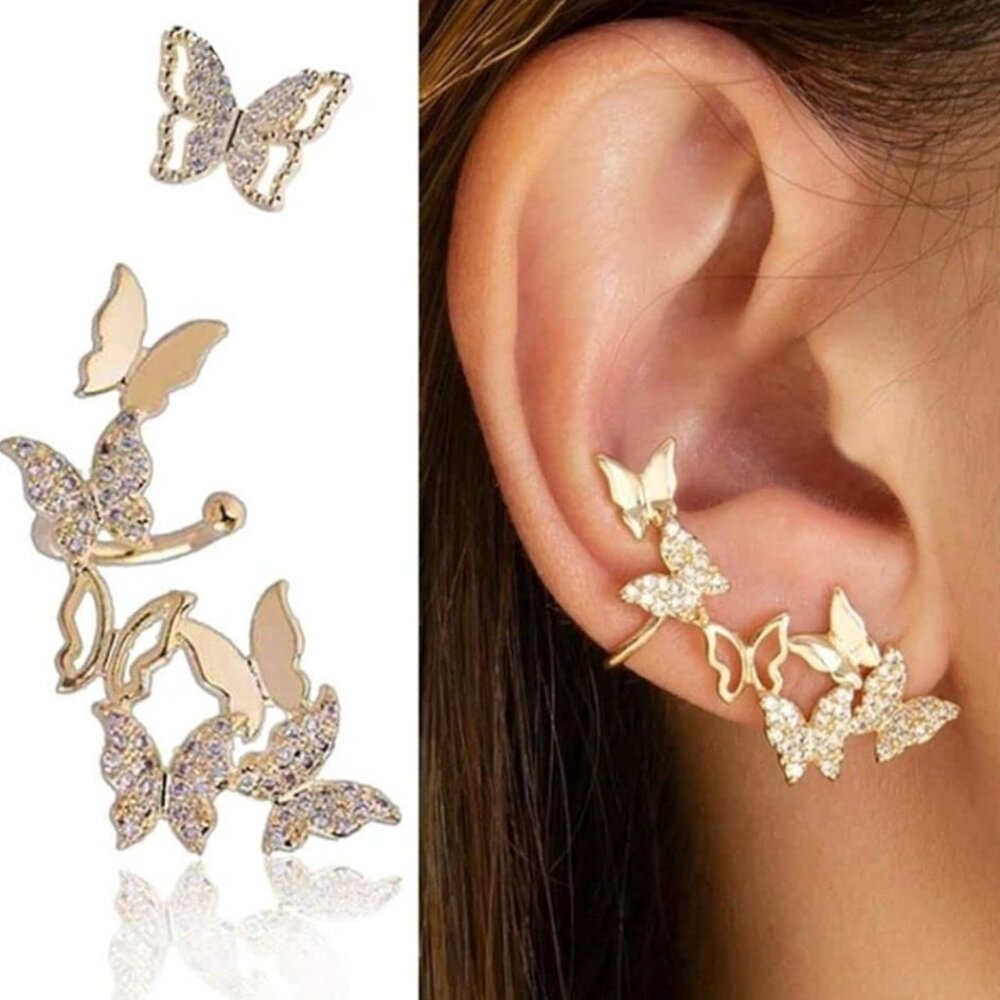 Butterfly ear cuff